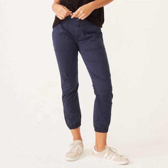 NEW MONROW girls ankle jogger in navy velour - Picture 1 of 1